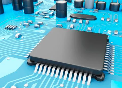 3d Central Computer Proccesors CPU. 스톡 일러스트