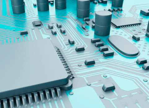 3d Central Computer Proccesors CPU. Stock Illustration