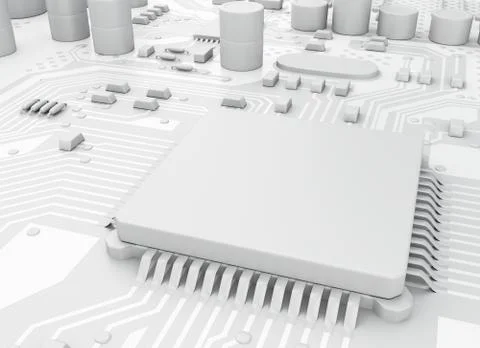 3d Central Computer Proccesors CPU. Stock Illustration