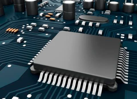 3d Central Computer Proccesors CPU. 스톡 일러스트