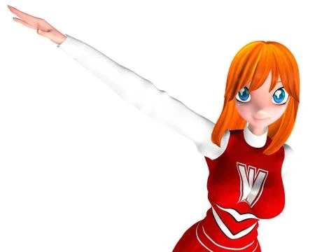 3d cg cheer leader Stock Illustration