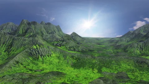 3D CG landscape mountains loop background animation Video stock 146588612
