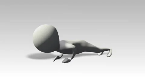 3d cg man push up exercise  Stockbeeldmateriaal 117095054