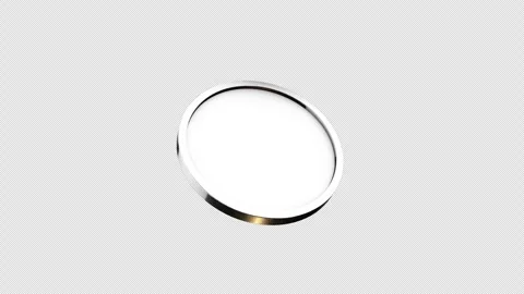 3D CG for particles featuring a blank silver coin rotating in a loop Stock Footage 344039090