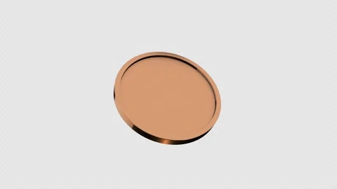 3D CG for particles featuring a bronze coin with no text rotating in a loop Stock Footage 344039105