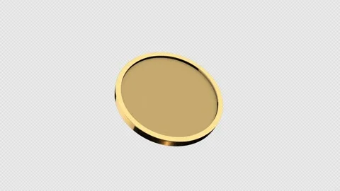 3D CG for particles showing a blank gold coin rotating in a loop Stock Footage 344039106