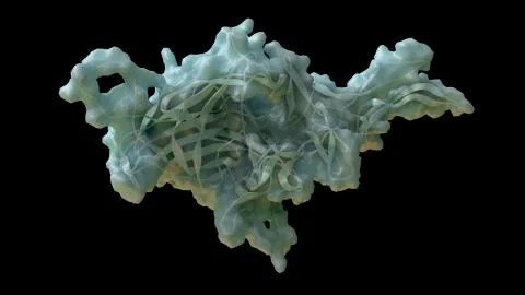 3D CG rendered image of Adeno-Associated Virus (AAV) Capsid Stock Illustration