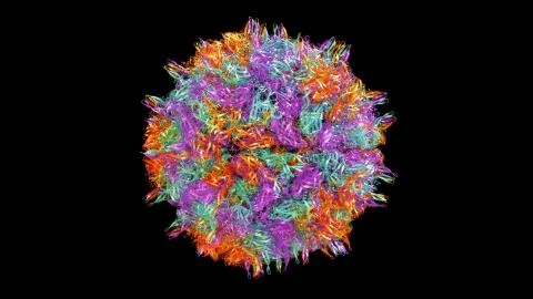 3D CG rendered image of Nodamura Virus (Nodaviridae) Capsid Stock Illustration