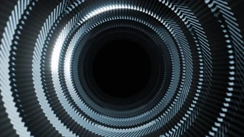 3D CGI animation moving through fantasy metal constructions tunnel loop 스톡 동영상 150206286