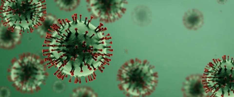 3D cgi digital render concept illustration  COVID-19 coronavirus Stock Illustration