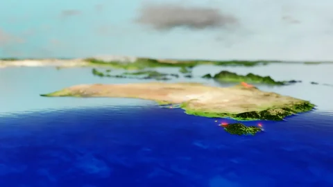 3D CGI Map of Australia With Mountain Relief Stock Footage 130133095