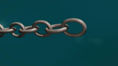 A 3D Chain Animates On Stop Motion Style Stock Footage 48689848