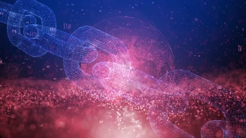 3d chain blockchain with earth globe motion Видео 229005843