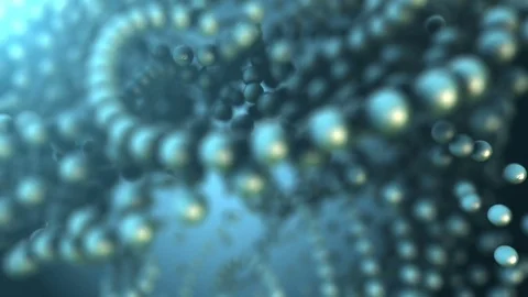 3D chain of blue glossy spheres in abstract fantasy composition Stock Footage 74920232