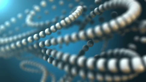 3D chain of blue white spheres in abstract fantasy composition Video stock 74920223
