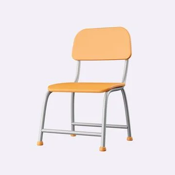 3d chair . minimal school icon. isolated on background, icon symbol clipping Stock Illustration