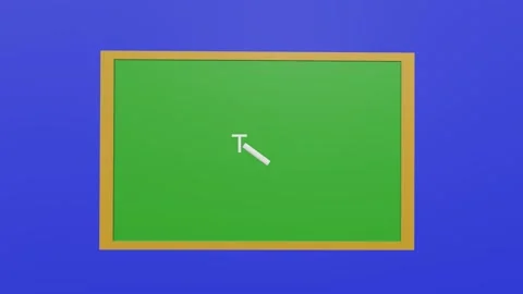 3D Chalk Writing TEST on Green Blackboard with Orange Frame on Blue Backgroun Stock Footage 309809758