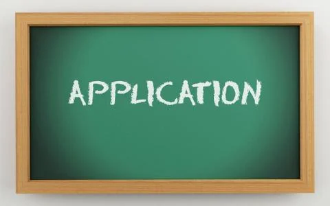 3d chalkboard with Application text Illustrazione stock