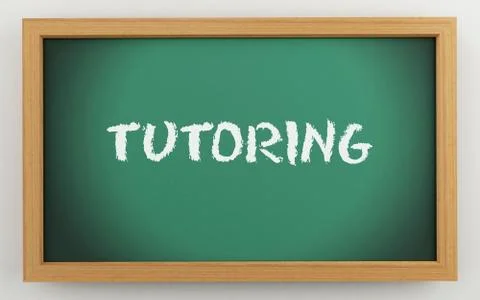 3d chalkboard with Tutoring text Stock Illustration