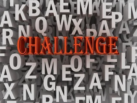 3d Challenge Concept word cloud Stock Illustration