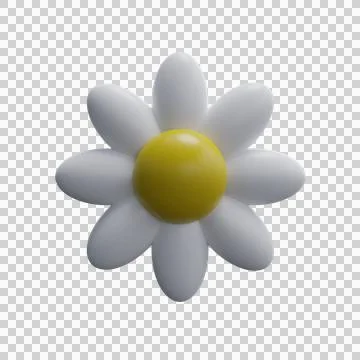 3d chamomile. 3d rendering. 스톡 일러스트