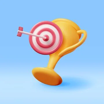 3D Champion Trophy with Target Stock Illustration