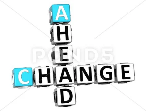 3d change ahead crossword Stock Illustration