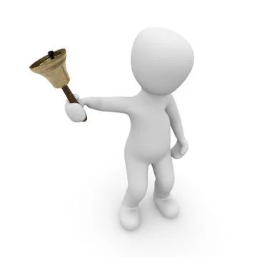 3d charackrer with a bell Stock Illustration