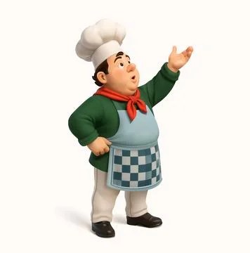 3d Character of Chef Gesturing with Passion Vector Illustration Stock Illustration