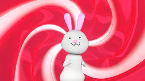 3D character of cute rabbit dancing funny . Stock Footage 277546351