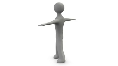 3d character does exercises for spine. Side view. Loop. Alpha channel. Stock Footage 72030221