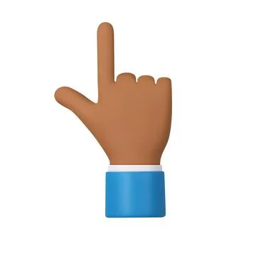 3d character hand pointing at something Illustrazione stock