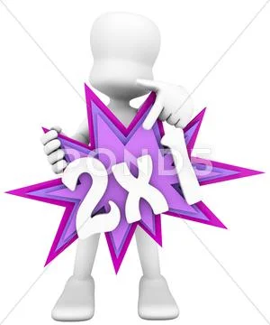 3d character holding a promotional poster Stock Illustration