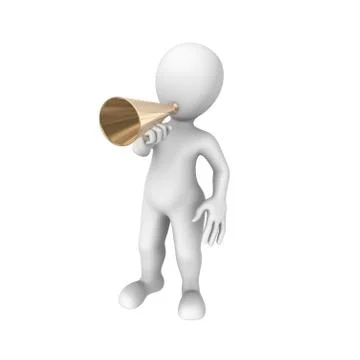 3d character with loudspeaker Stock Illustration