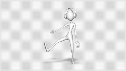 3D Character Man Dance Loop on Alpha Channel 스톡 동영상 162880083