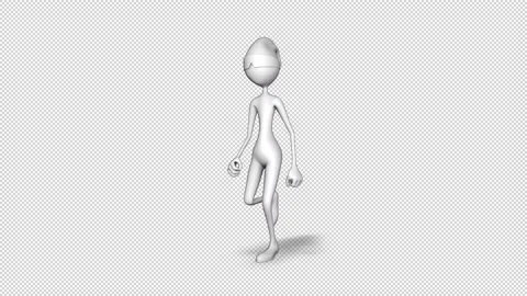 3d Character Man Run Loop on Alpha Channel Stock Footage 162740018