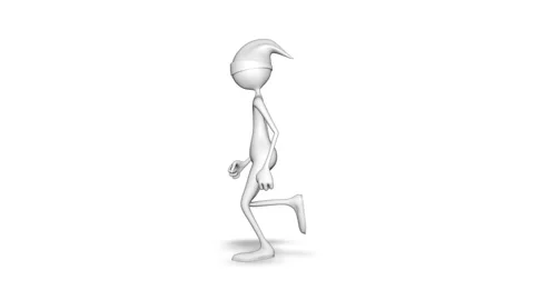 3d Character Man Run  Loop on White Background Stock Footage 162817255