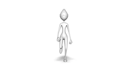 3d Character Man Run Loop on White Background Stock Footage 162880081
