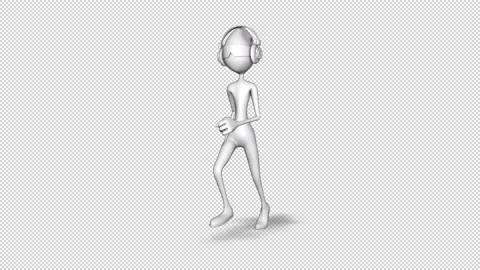 3d Character Man Runing Loop on Alpha Channel Stock Footage 163658967