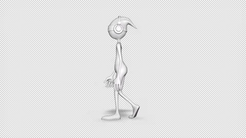 3d Character Man Walk Loop on Alpha Channel Video stock 150728924