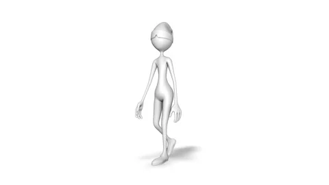 3d Character Man Walk Loop on White Background Stock Footage 162880095