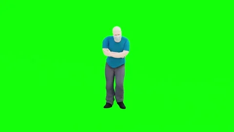 3d character with mask in green background Stock Footage 178486656
