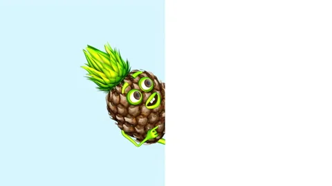 3d Character Pineapple Show on White Background 스톡 동영상 150094561