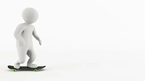 3D character skateboard animation Stock Footage 133529167
