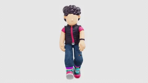 3D Character Walk Cycles Animation Stock-Footage 260359225