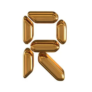 3d characters as a digital font. letter r Illustrazione stock