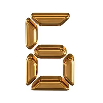 3d characters as a digital font. number 6 Illustrazione stock