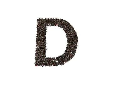 3d characters forming the letter D isolated on a white background seen from a Stock Illustration