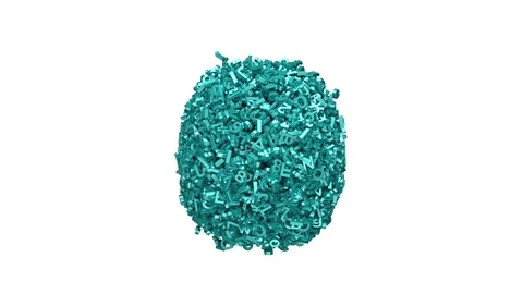 3D characters gathering forming big data ball. 3D illustration, animation. Stock Footage