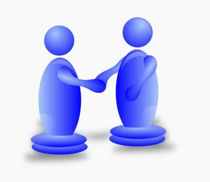 3D Characters Shaking Hands Stock Illustration